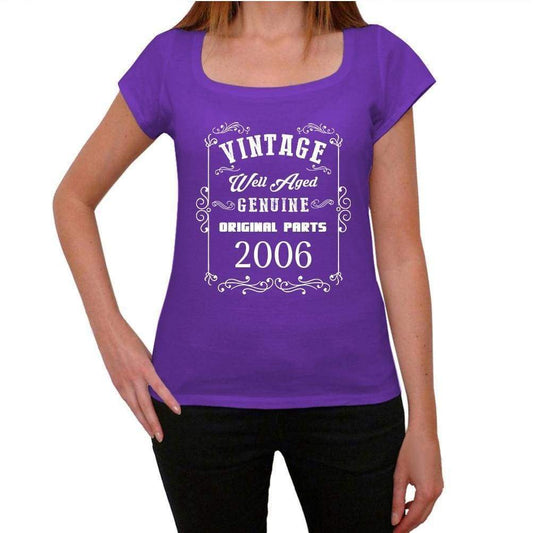2006 Well Aged Purple Womens Short Sleeve Round Neck T-Shirt 00110 - Purple / Xs - Casual
