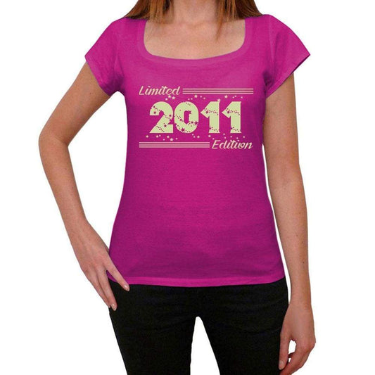 2011 Limited Edition Star Womens T-Shirt Pink Birthday Gift 00384 - Pink / Xs - Casual