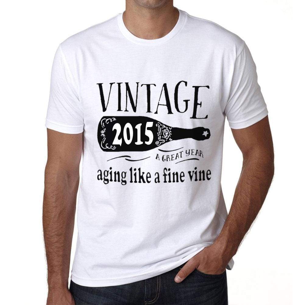2015 Aging Like A Fine Wine Mens T-Shirt White Birthday Gift 00457 - White / Xs - Casual
