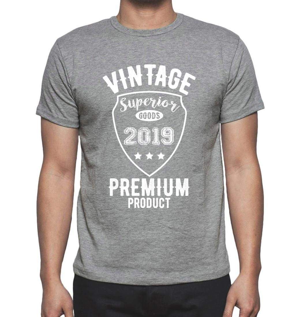 2019 Vintage Superior Grey Mens Short Sleeve Round Neck T-Shirt 00098 - Grey / S - Casual