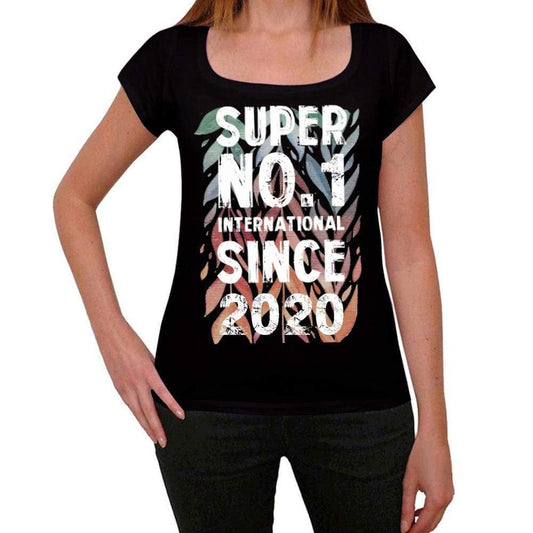 2020 Super No.1 Since 2020 Womens T-Shirt Black Birthday Gift 00506 - Black / Xs - Casual