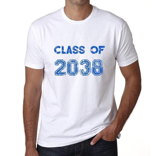 2038 Class Of White Mens Short Sleeve Round Neck T-Shirt 00094 - White / S - Casual