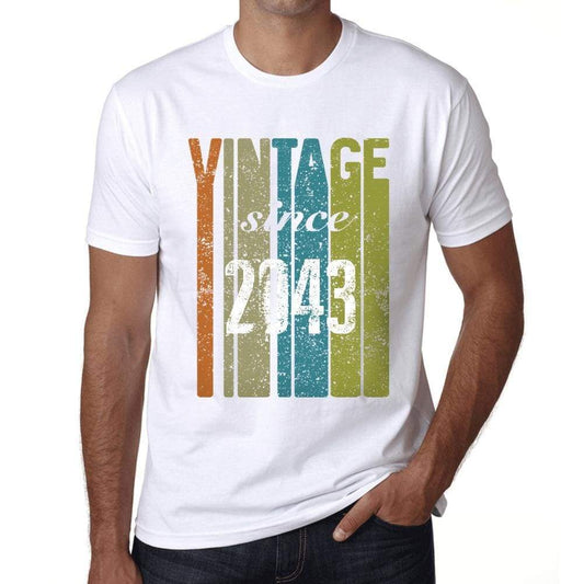 2043 Vintage Since 2043 Mens T-Shirt White Birthday Gift 00503 - White / X-Small - Casual