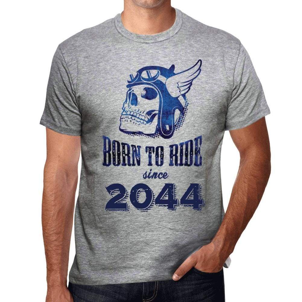 2044, Born to Ride Since 2044 Men's T-shirt Grey Birthday Gift 00495 - Ultrabasic