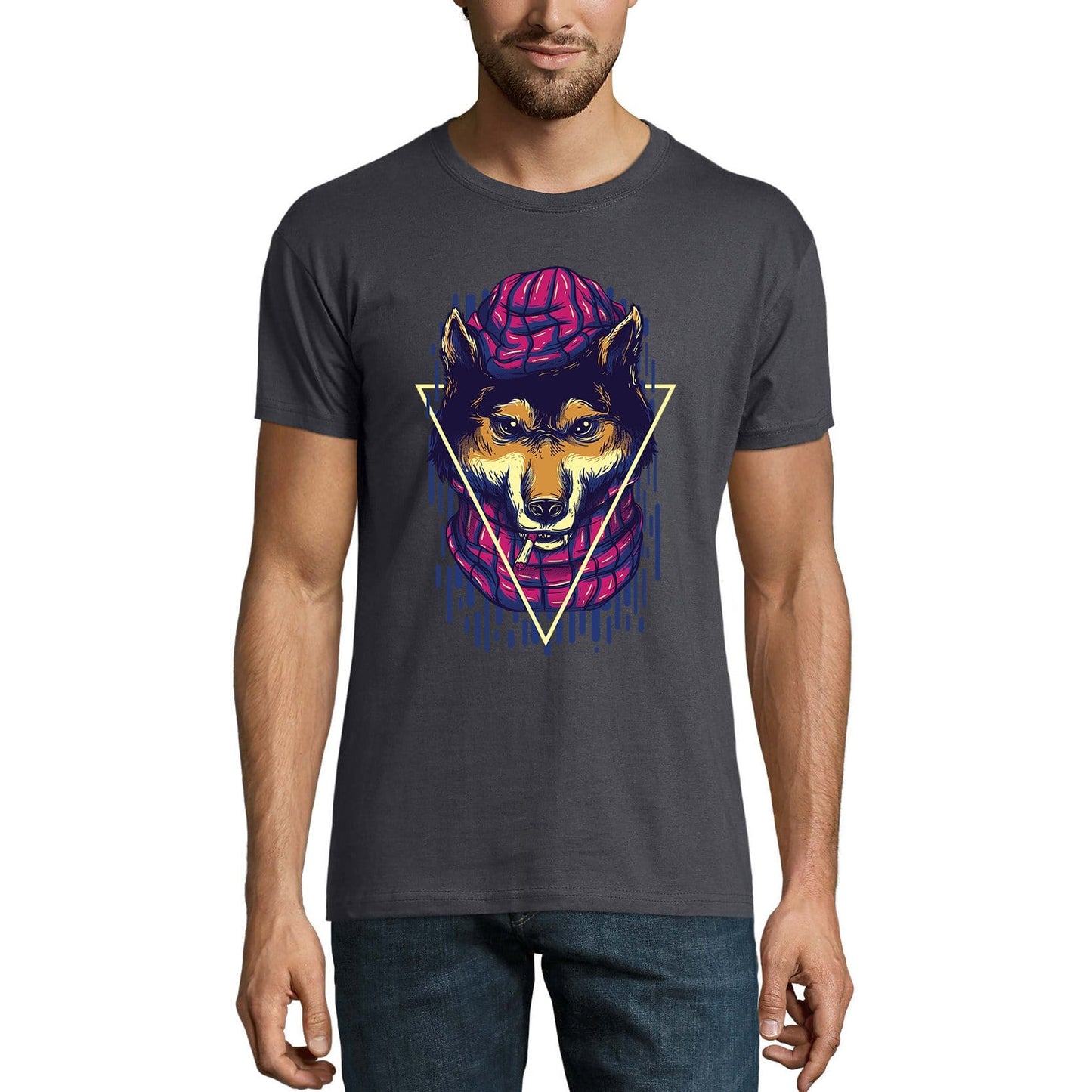 ULTRABASIC Herren-T-Shirt mit gruseligem Wolf – Tiergrafik-T-Shirt