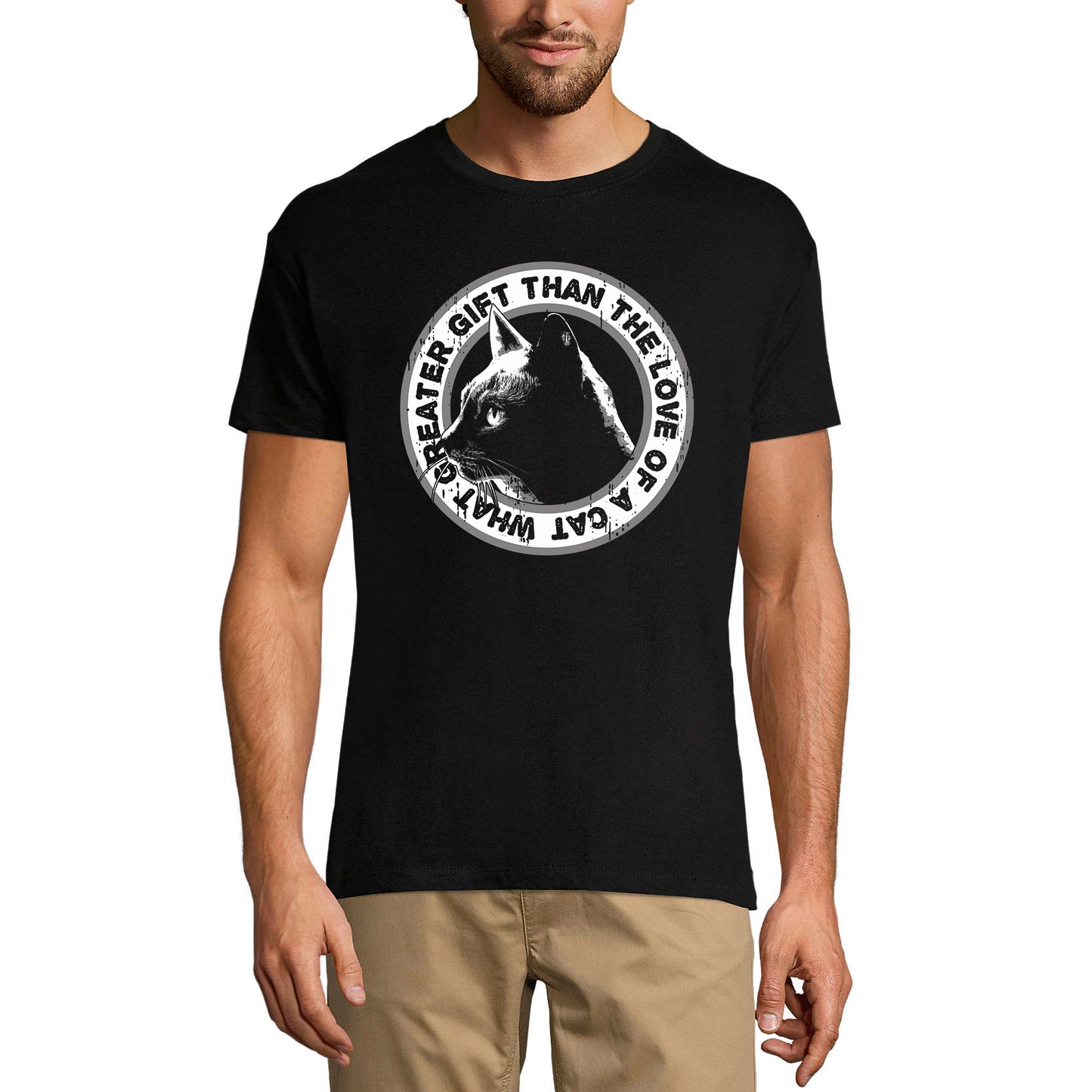ULTRABASIC Herren-Grafik-T-Shirt Love of a Cat – lustiges Zitat-Shirt für Männer