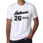 25 Authentic White Mens Short Sleeve Round Neck T-Shirt 00123 - White / S - Casual