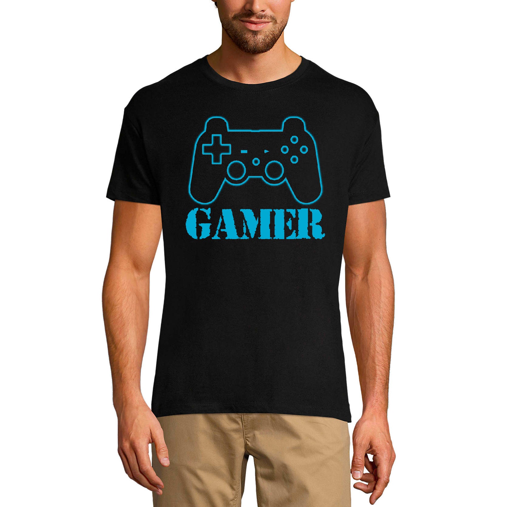 ULTRABASIC Men's Graphic T-Shirt Gamer Controller - Gaming Shirt for Adults humor joke dad gamer i paused my game alien player ufo playstation tee shirt clothes gaming apparel gifts super mario nintendo call of duty graphic tshirt video game funny geek gift for the gamer fortnite pubg humor son father birthday