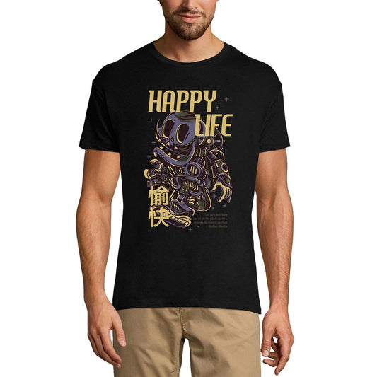 ULTRABASIC Men's Novelty T-Shirt Happy Life - Robot Scary Tee Shirt