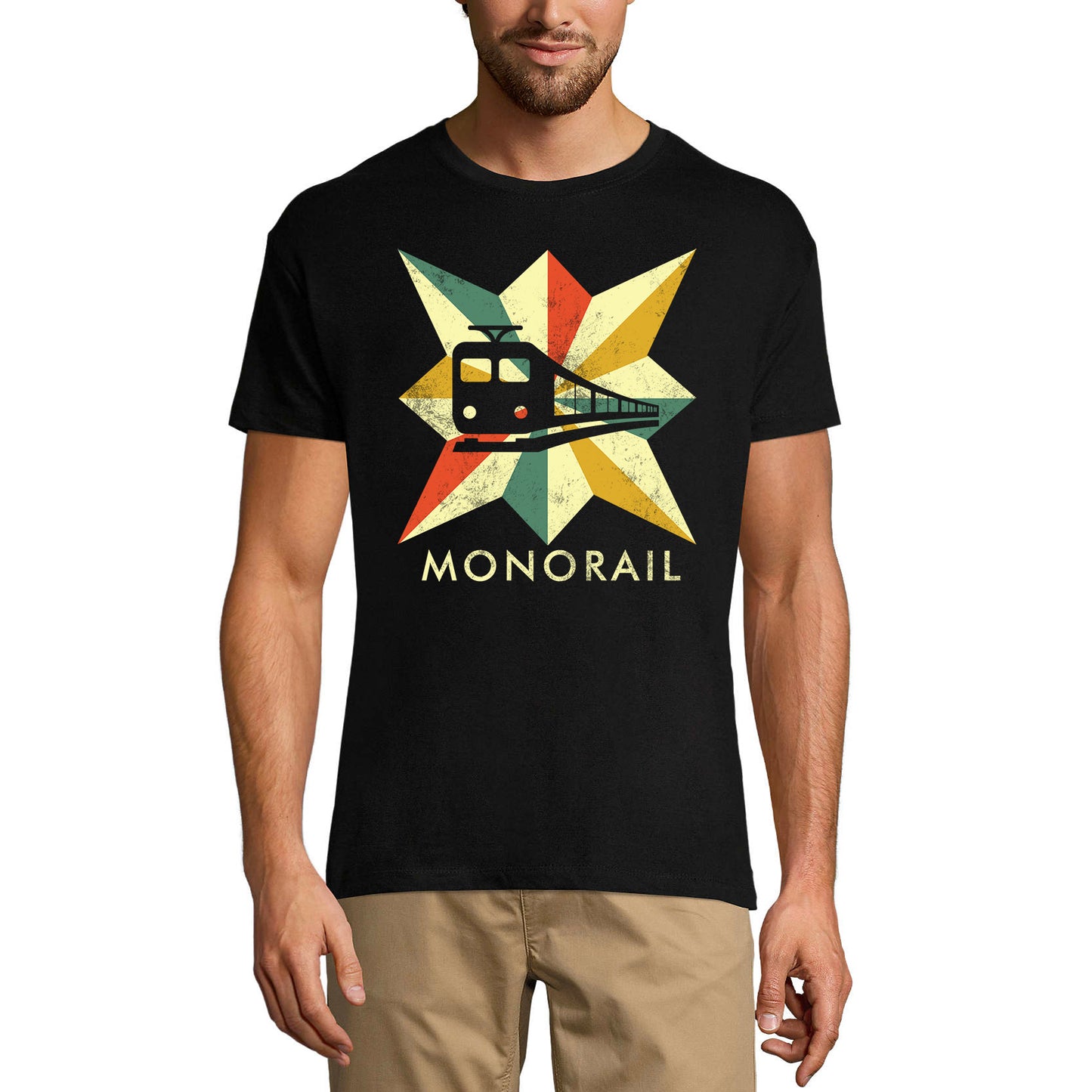 ULTRABASIC Herren Vintage T-Shirt Retro Monorail T-Shirt
