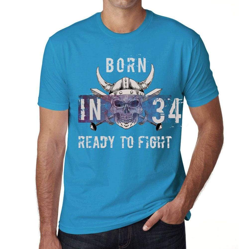 34 Ready To Fight Mens T-Shirt Blue Birthday Gift 00390 - Blue / Xs - Casual