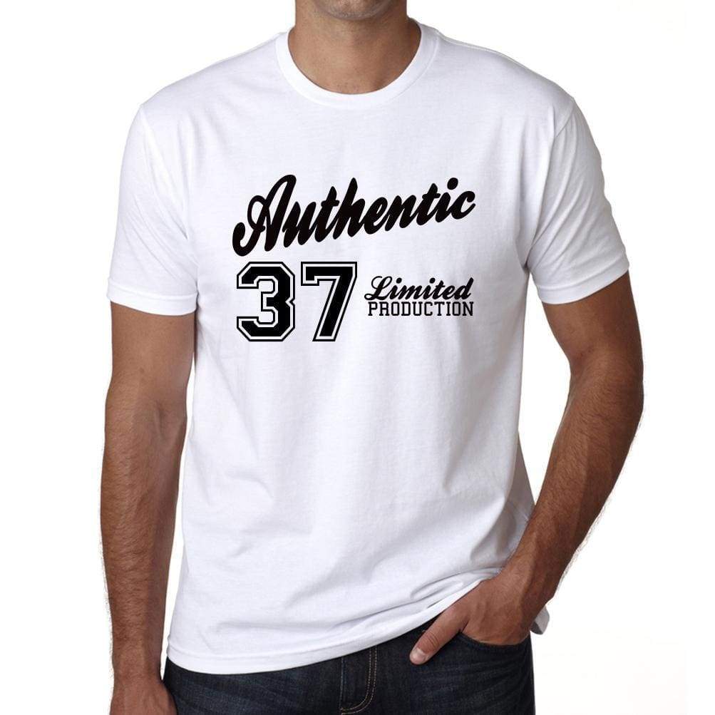 36 Authentic White Mens Short Sleeve Round Neck T-Shirt 00123 - White / S - Casual