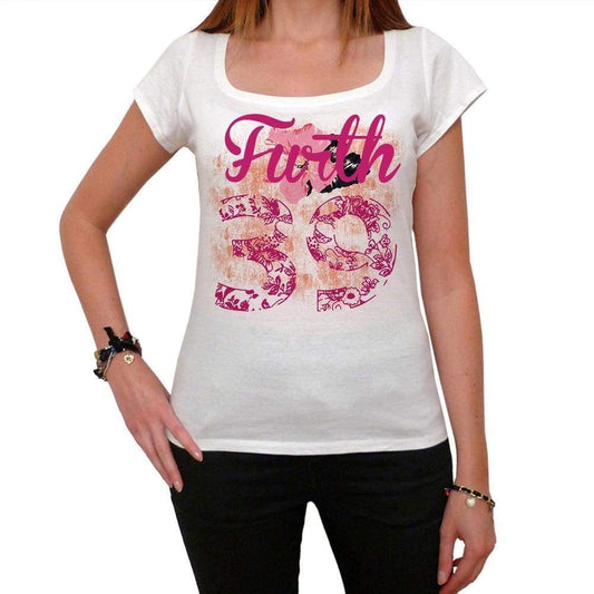 39 Furth City With Number Womens Short Sleeve Round White T-Shirt 00008 - White / Xs - Casual