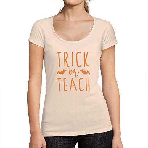 Ultrabasic - Tee-Shirt Femme col Rond Trick Or Teach Occasionnel Mignon Halloween Tops
