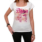 41 Bonn City With Number Womens Short Sleeve Round White T-Shirt 00008 - White / Xs - Casual