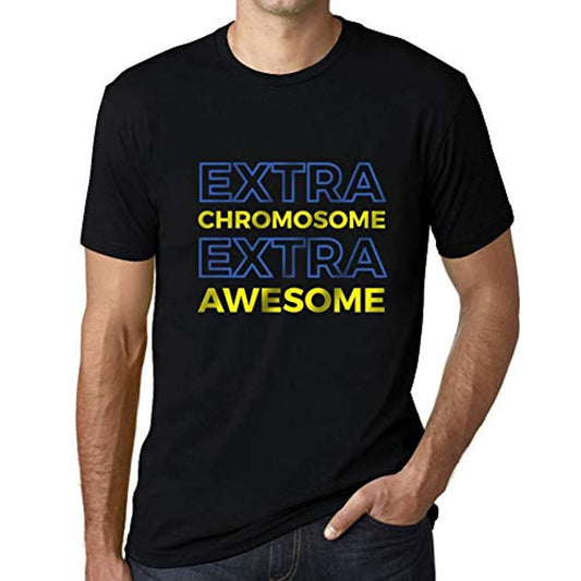 Men's Graphic T-Shirt Down Syndrome Extra Chromosome Extra Awesome Deep Black