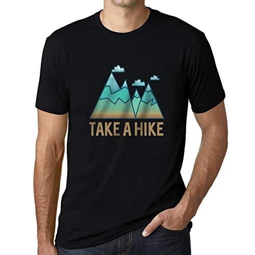 Ultrabasic - Homme Graphique Col V T-Shirt Take a Hike Noir Profond