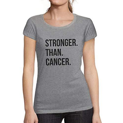 Ultrabasic - Femme Graphique Stronger Than Cancer T-Shirt Cadeau Idées Tee Gris Chiné