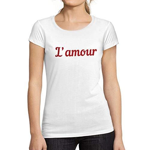 Ultrabasic - Femme Graphique l'amour Imprimé des Lettres T-Shirt Blanc