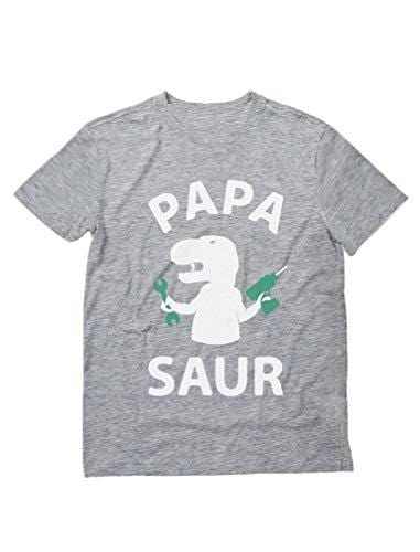 Men's T-Shit Grandpa Dad Fathers Day T-Shirt Papa Saur TREX Dad Gray