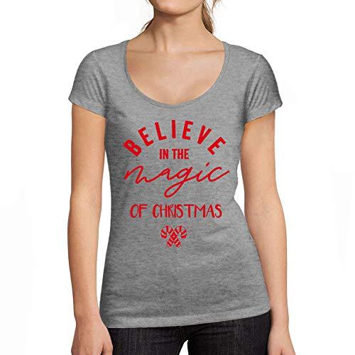 Ultrabasic - Tee-Shirt Femme Manches Courtes Magic of Christmas Noël Cadeau Idées Tee