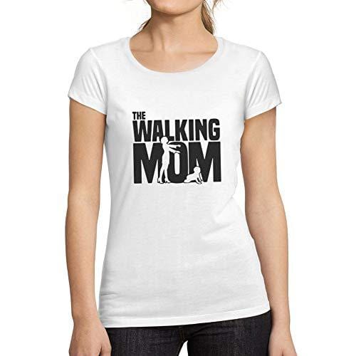 Ultrabasic - Femme Graphique Walking Mom T-Shirt Action de Grâces Xmas Cadeau Idées Tee Blanco