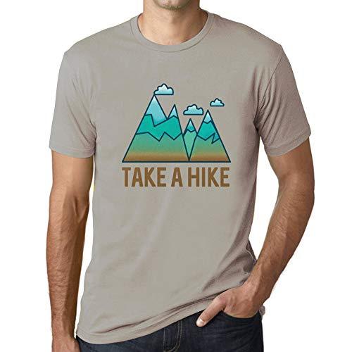 Ultrabasic - Homme Graphique Col V T-Shirt Take a Hike Gris Clair