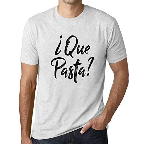 Ultrabasic - Homme Graphique Que Pasta T-Shirt Imprimé Letters Blanc Chiné