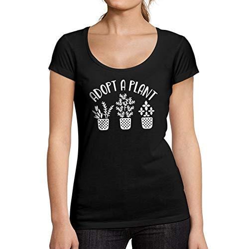 Ultrabasic - T-Shirt für Damen mit rundem Dekolleté Adopt a Plant Noir Profond