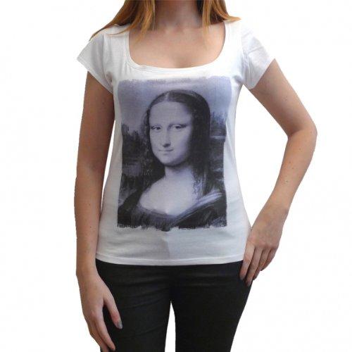 La Joconde T-Shirt für Damen mit berühmtem Aufdruck, Weiß, T-Shirt für Damen, Geschenk