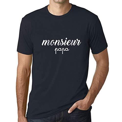 Ultrabasic - Herren T-Shirt Graphique Monsieur Papa Imprimé Letters Noël Cadeau Marine