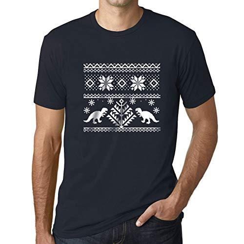 Ultrabasic – Herren-T-Shirt mit grafischem Dinosaurier-Motiv, bedruckt, Buchstaben Noël Cadeau Marine
