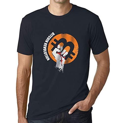 Ultrabasic - Homme T-Shirt Révolution Bitcoin T-Shirt HODL BTC Crypto Commerçants Cadeau Imprimé Tée-Shirt Marine