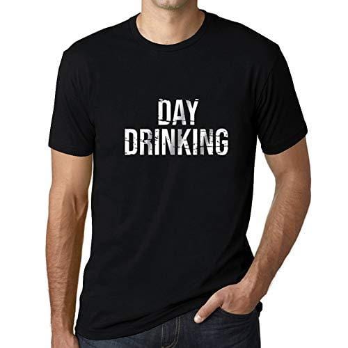 Ultrabasic - Homme Graphique Drinking All Day Impression de Lettre Tee Shirt Cadeau Noir Profond