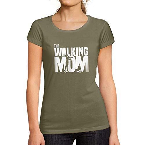 Ultrabasic - Femme Graphique Walking Mom T-Shirt Action de Grâces Xmas Cadeau Idées Tee Khaki