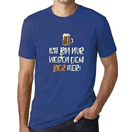 Ultrabasic - Homme T-Shirt Graphique Ich Bin Nur Wegen dem Bier Hier Royal