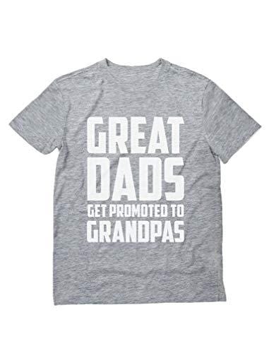 Men's T-shirt Great Dads Get Promoted To Grandpas Funny Grandfather Tshirt Gray