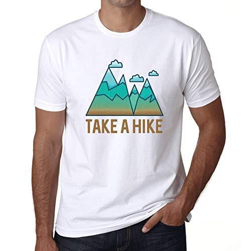 Ultrabasic - Homme Graphique Col V T-Shirt Take a Hike Blanc