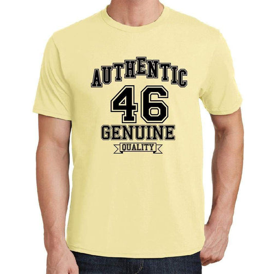 46 Authentic Genuine Yellow Mens Short Sleeve Round Neck T-Shirt 00119 - Yellow / S - Casual