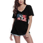 ULTRABASIC Damen T-Shirt Amerikanische Flagge Deutscher Schäferhund – Hundeliebhaber-T-Shirt für Damen