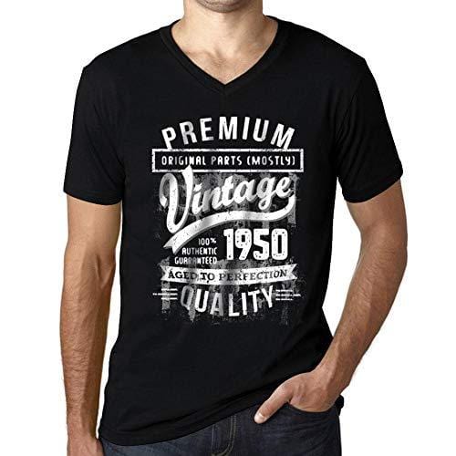 Ultrabasic - Homme Graphique 1950 Aged to Perfection Cadeau d'anniversaire Col V Tee Shirt