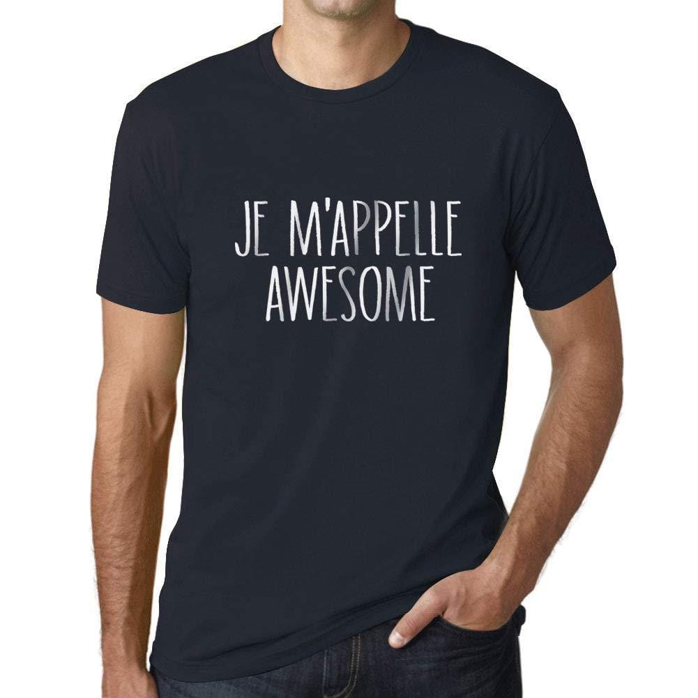 Ultrabasic - Homme Graphique Je m'appelle Awesome T-Shirt Blanc Lettre Marine