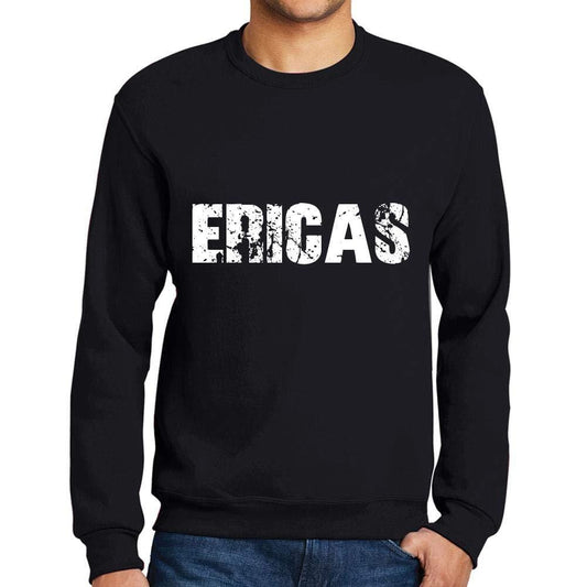 Ultrabasic Homme Imprimé Graphique Sweat-Shirt Beliebte Wörter ERICAS Noir Profond