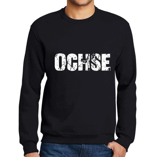 Ultrabasic Homme Imprimé Graphique Sweat-Shirt Popular Words OCHSE Noir Profond
