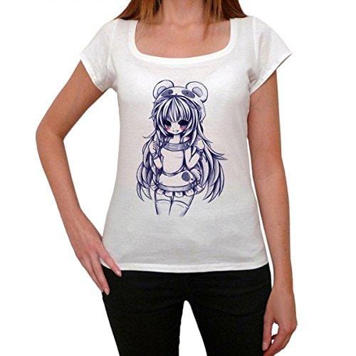 Manga Blaues T-Shirt für Damen, Weiß, T-Shirt für Damen, Geschenk