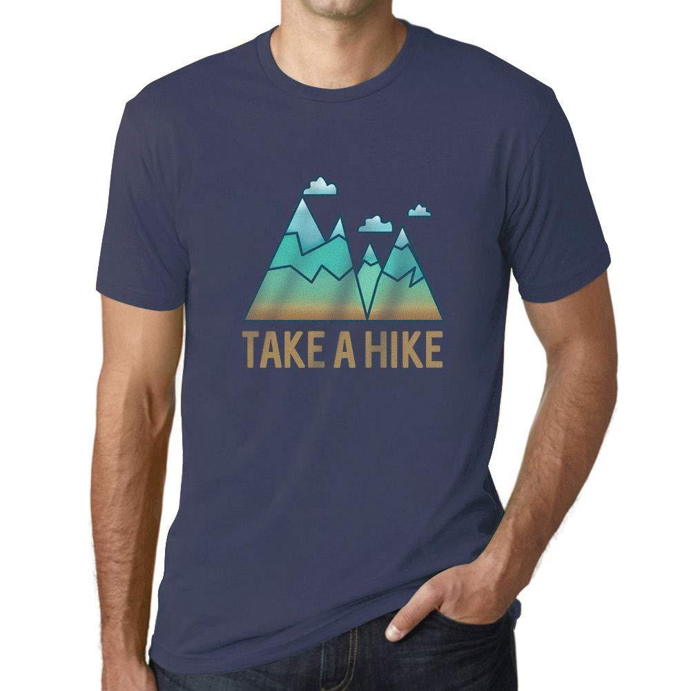 Ultrabasic - Homme Graphique Col V T-Shirt Take a Hike Denim