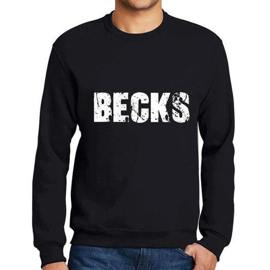Ultrabasic Homme Imprimé Graphique Sweat-Shirt Popular Words Becks Noir Profond