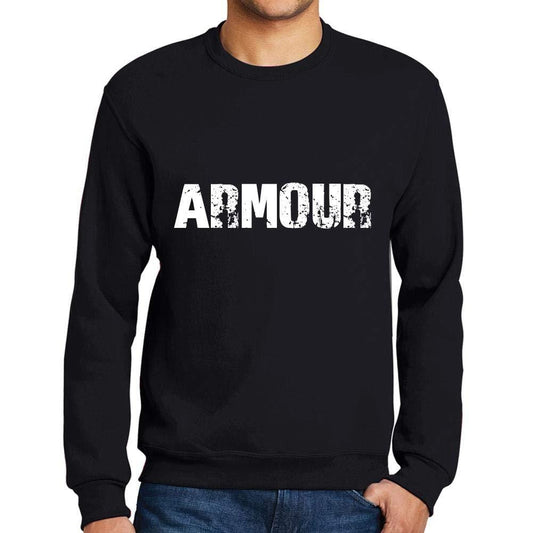 Ultrabasic Homme Imprimé Graphique Sweat-Shirt Popular Words Armor Noir Profond