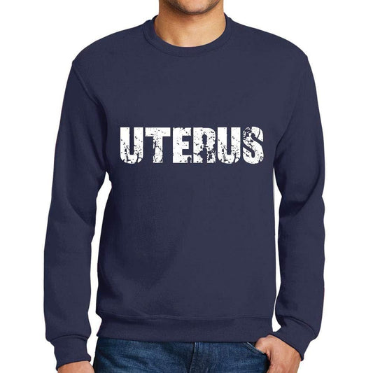 Ultrabasic Homme Imprimé Graphique Sweat-Shirt Popular Words Uterus French Marine