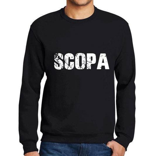 Ultrabasic Homme Imprimé Graphique Sweat-Shirt Popular Words SCOPA Noir Profond